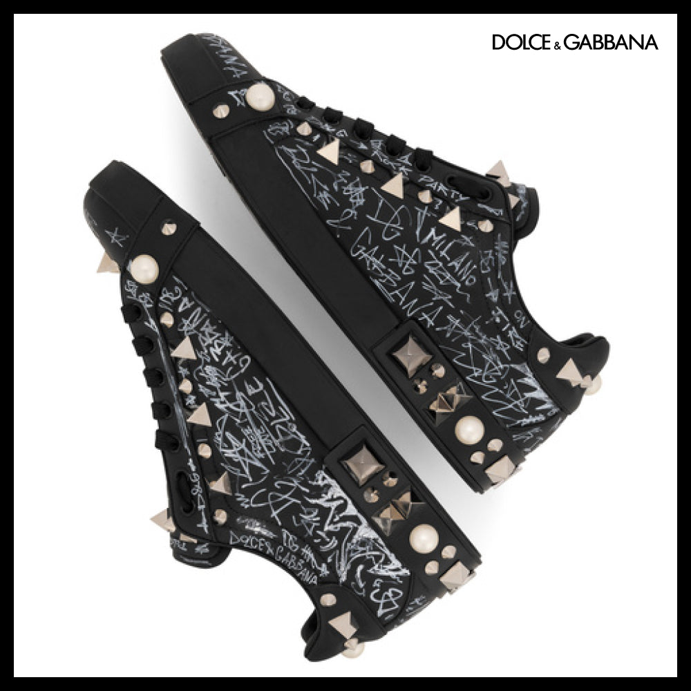 【Dolce & Gabbana】CALFSKIN NAPPA PORTOFINO SNEAKERS WITH