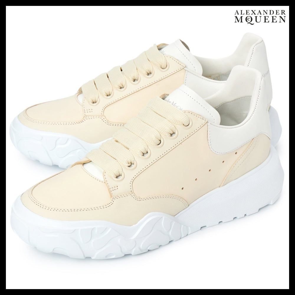 【Alexander Mcqueen】Court Trainer Sneakers Beige White