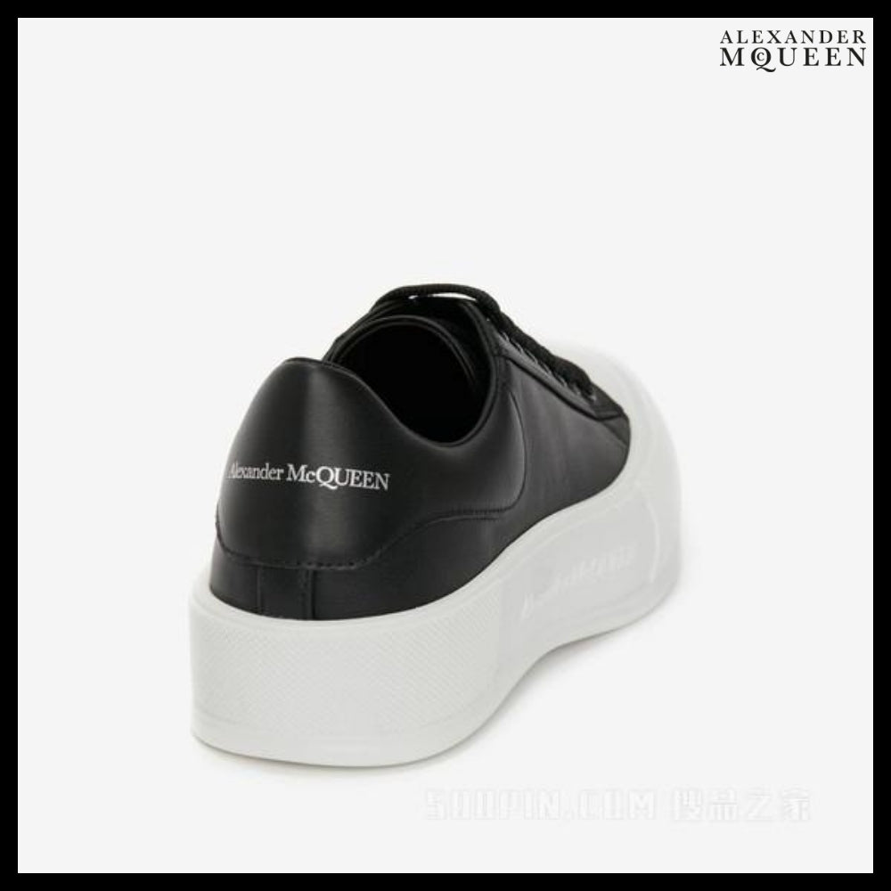 【Alexander Mcqueen】DECK Lace-up Canvas Shoes Black White