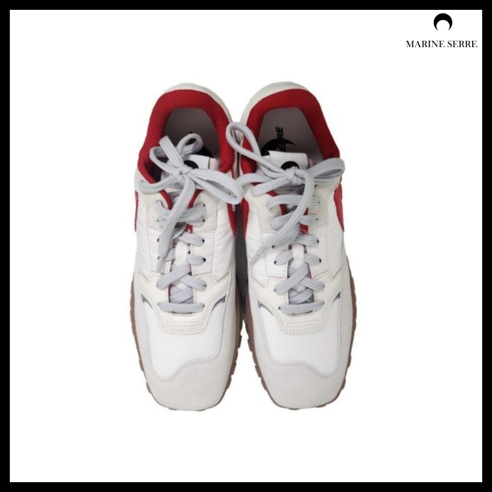【MARINE SERRE】Unisex Red White Moonwalk Sneakers