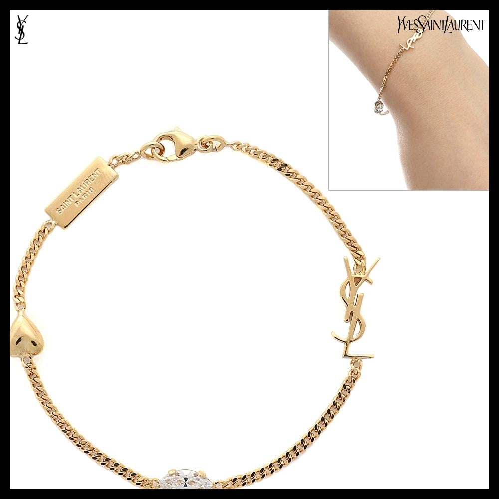 【SAINT LAURENT PARIS】YSL Heart Charm Bracelet