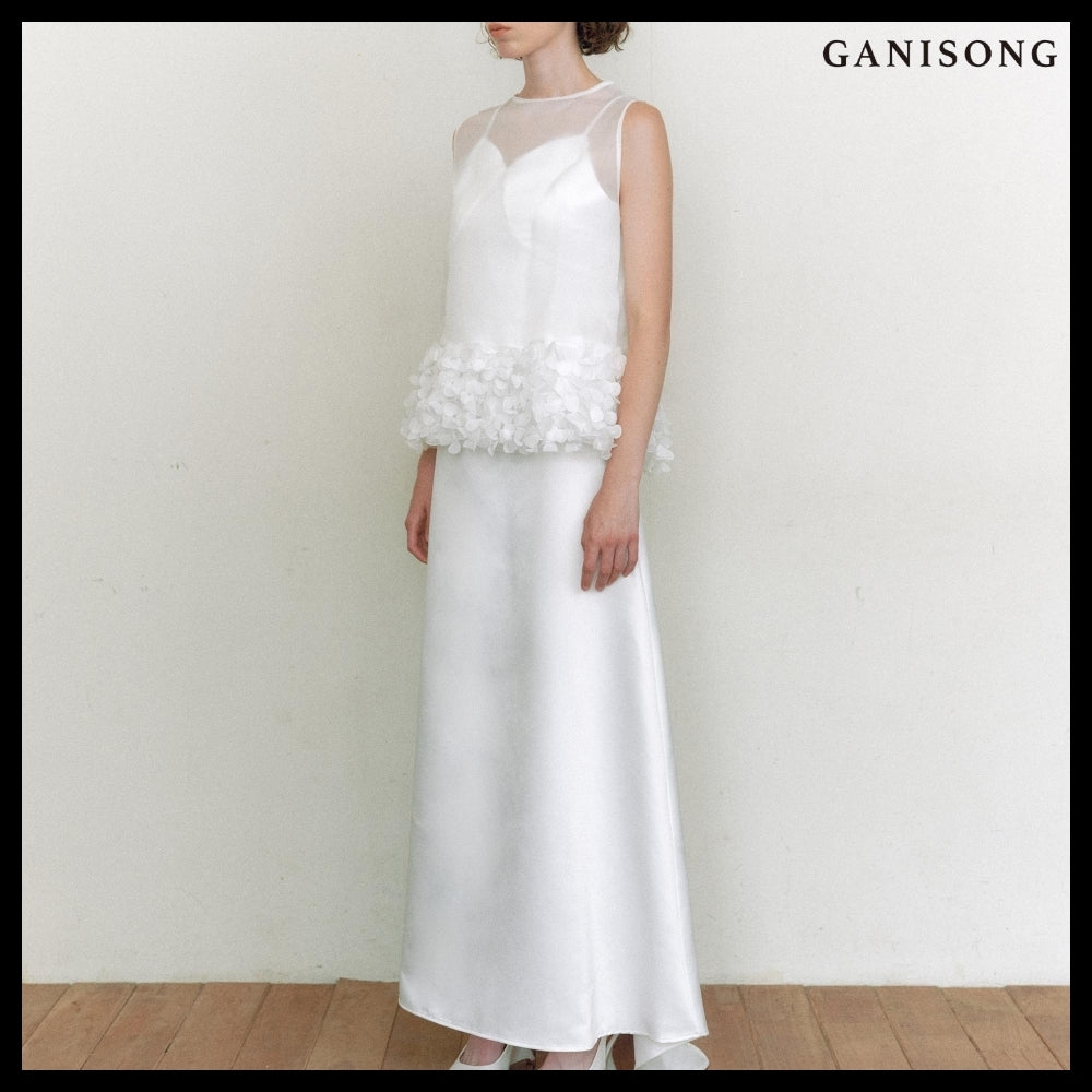 【GANISONG】Bridal Susu Vest Dress White