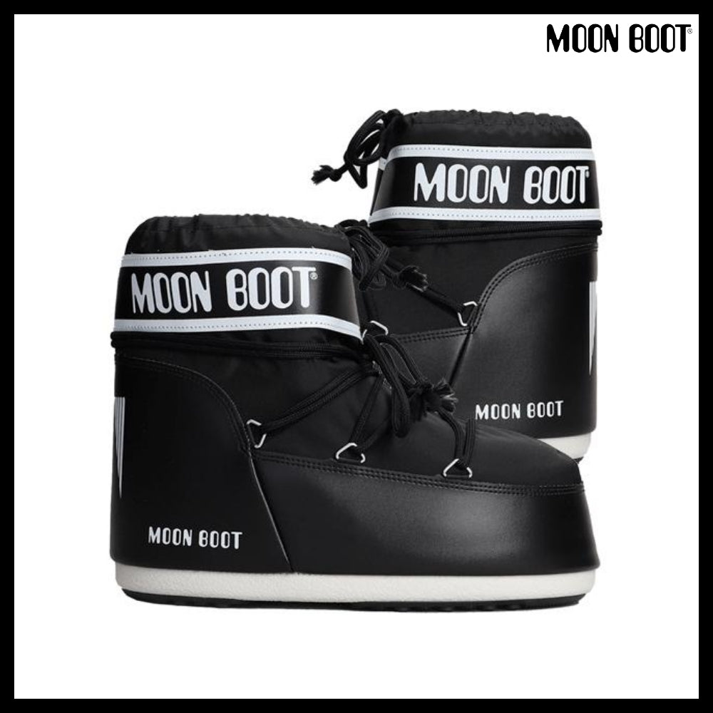 ◆MOON BOOT◆ Black Icon Low Boots ICON