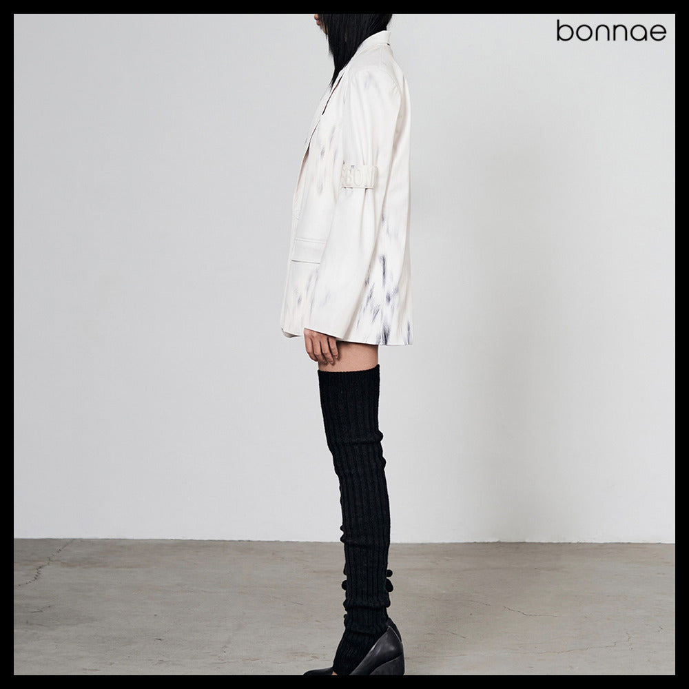 【Bonnae】Faux Leather Blazer 2Colors