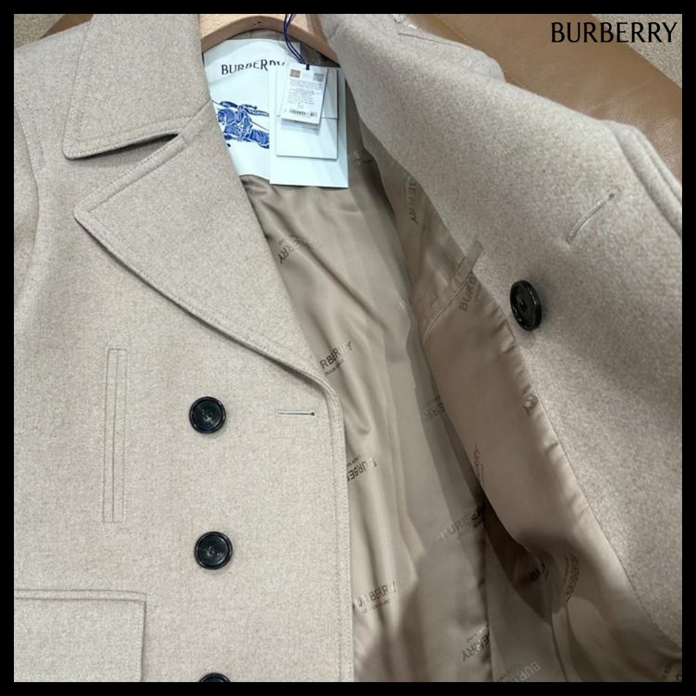 【Burberry】New ERROL Internal EKD Wool Nylon Short Peacoat