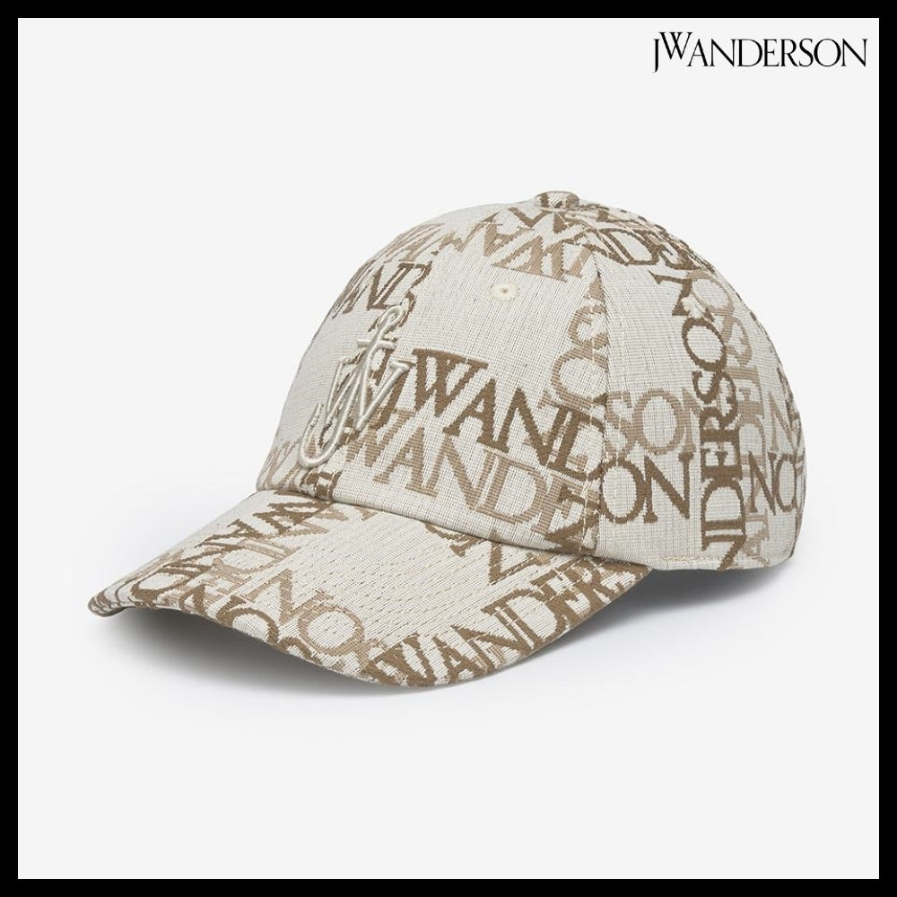 【J W ANDERSON】LOGO GRID JACQUARD BALL CAP NATURAL PECAN