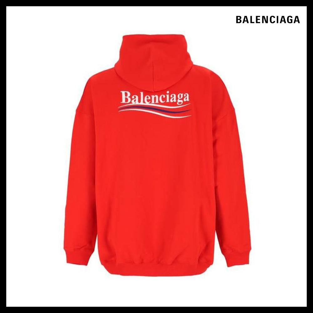 【BALENCIAGA】Unisex Political Campaign Large Fit Hoodie Red