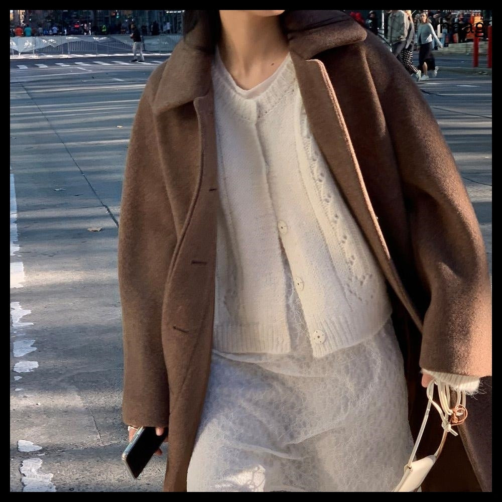 【HAAG】A Wool Single Coat Brown