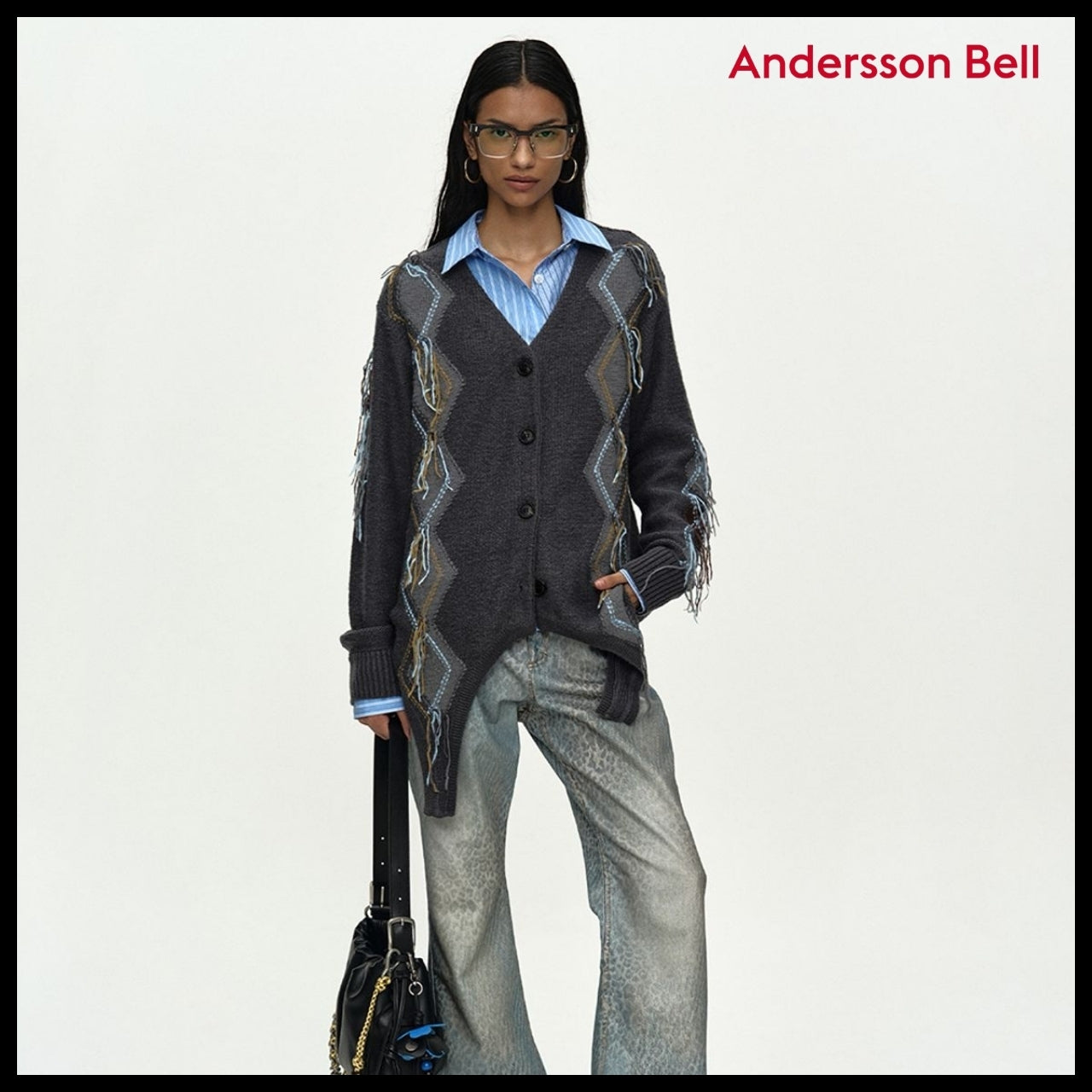 【ANDERSSON BELL】Gartered Argyle Cardigan (2 Colors)