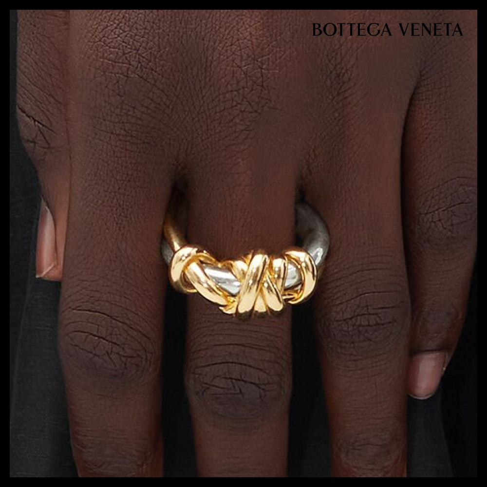 【韓国百貨店 BOTTEGA VENETA】Knot Ring Silver Yellow Gold