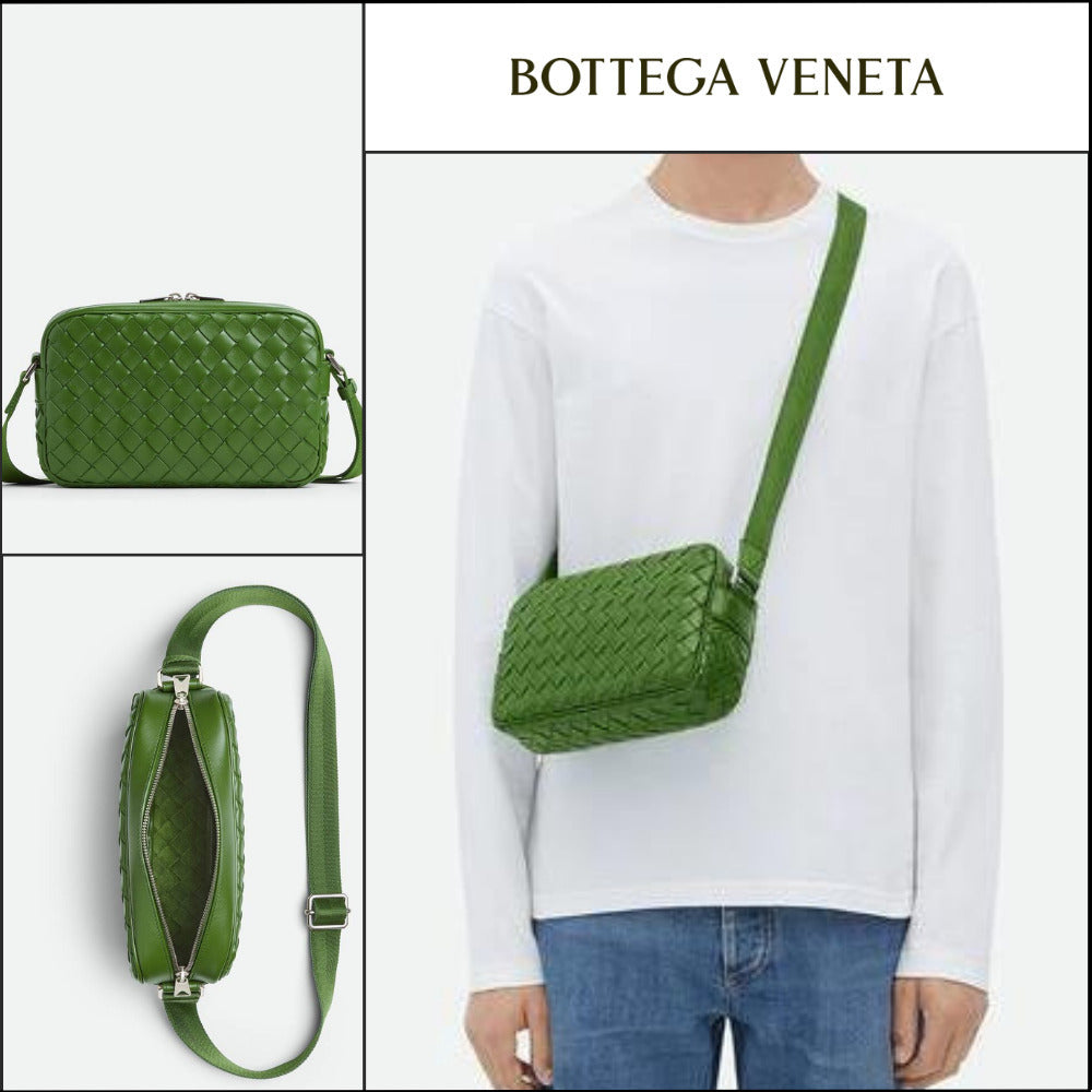 【BOTTEGA VENETA】SMALL INTRECCIATO CAMERA BAG AVOCADO