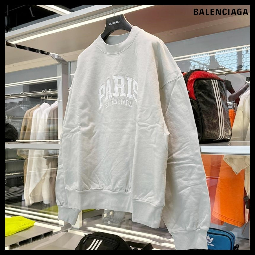 【BALENCIAGA】Cities Paris Sweatshirt Medium Fit White