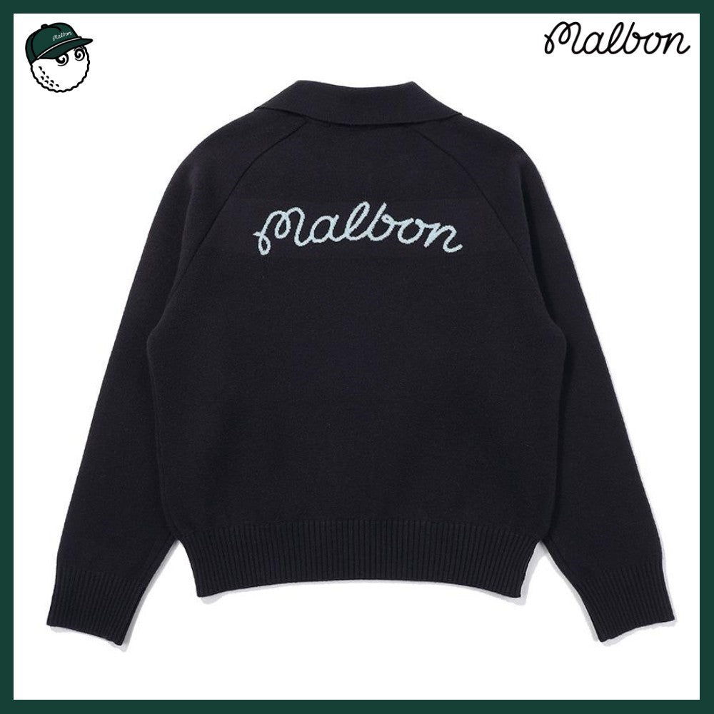 【MALBON GOLF】 SLEEVE CONTRAST COLLARED TOP WOMAN 2COLORS