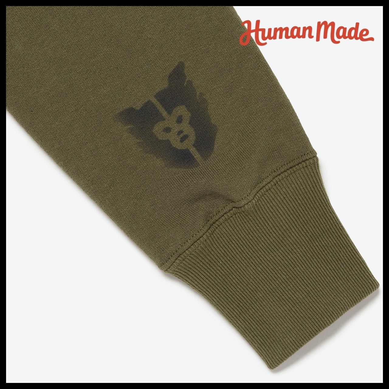 【HUMAN MADE】HALF-ZIP SWEATSHIRT OLIVE DRAB