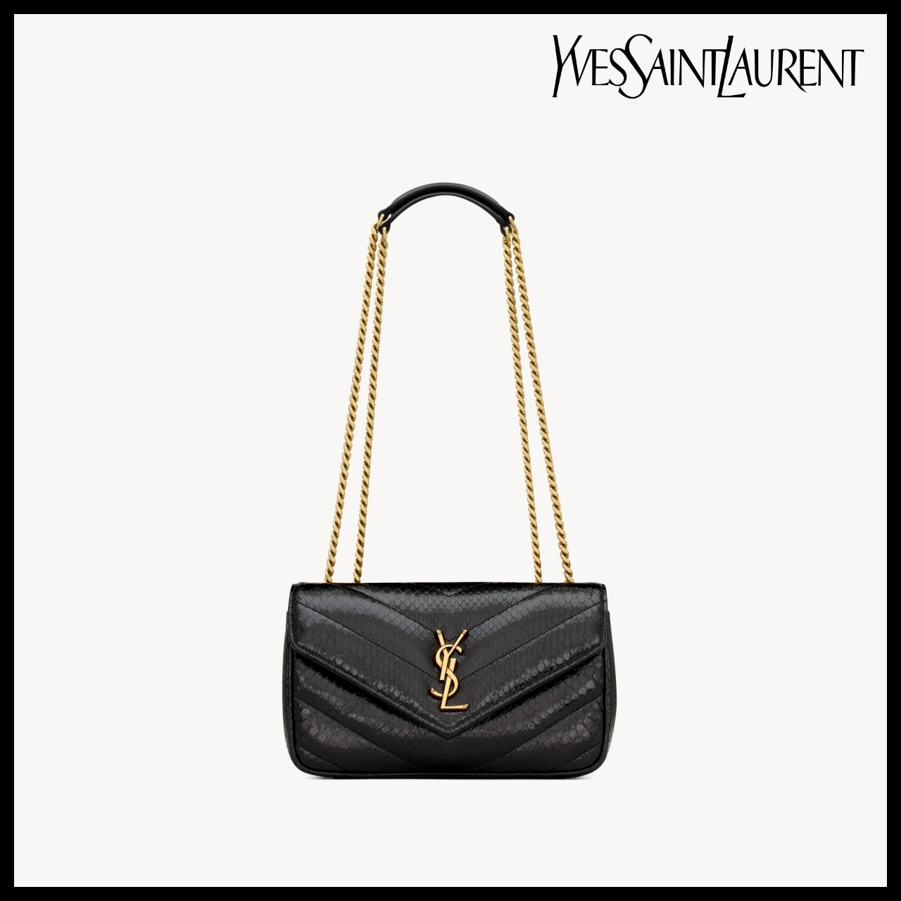 【Saint Laurent】MATELASS Python Leather LOULOU Small Bag