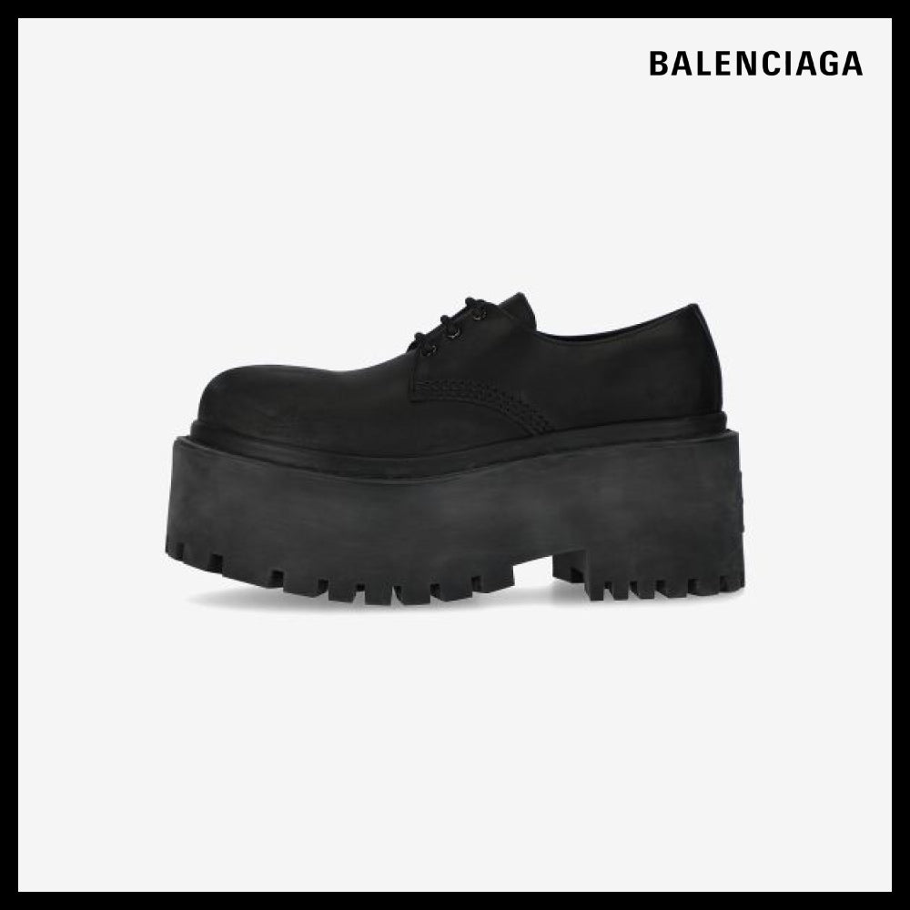 【BALENCIAGA】Strike Platform Derby Shoes Black