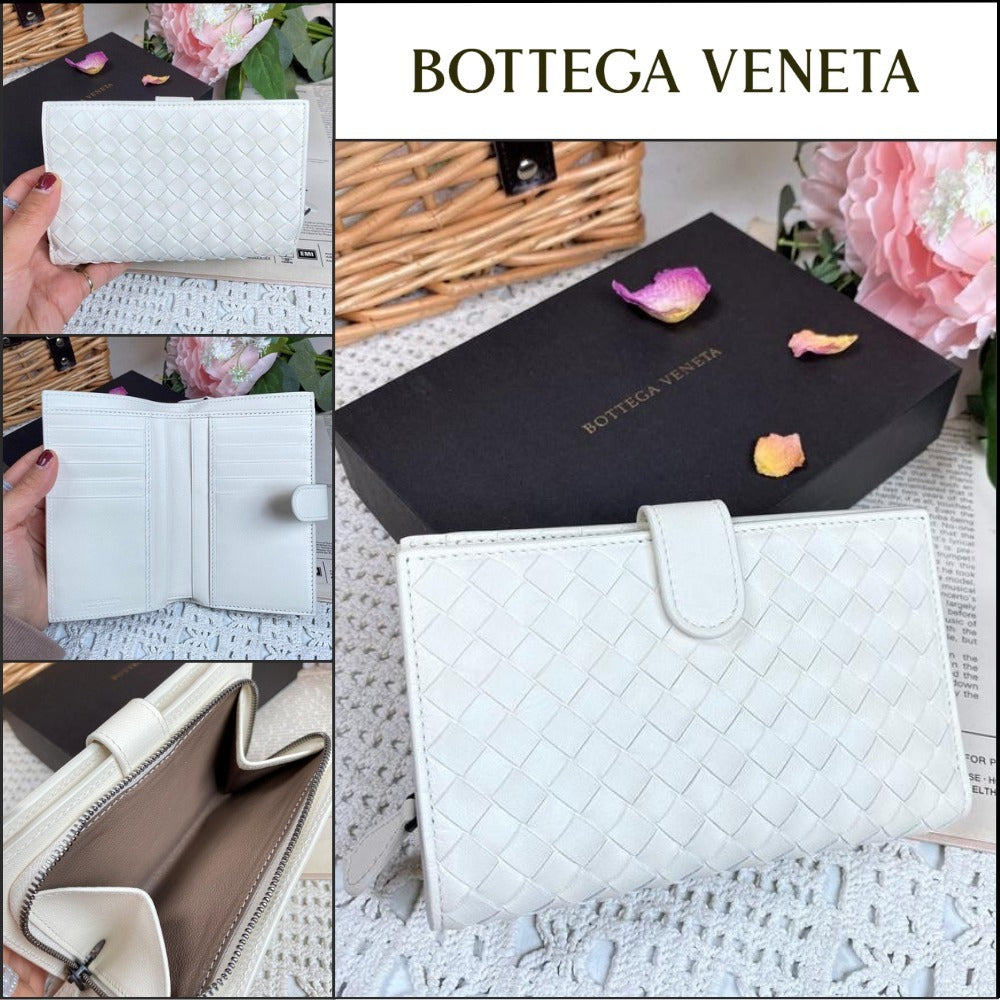【BOTTEGAVENETA】イントレチャートジップコインミディアム財布