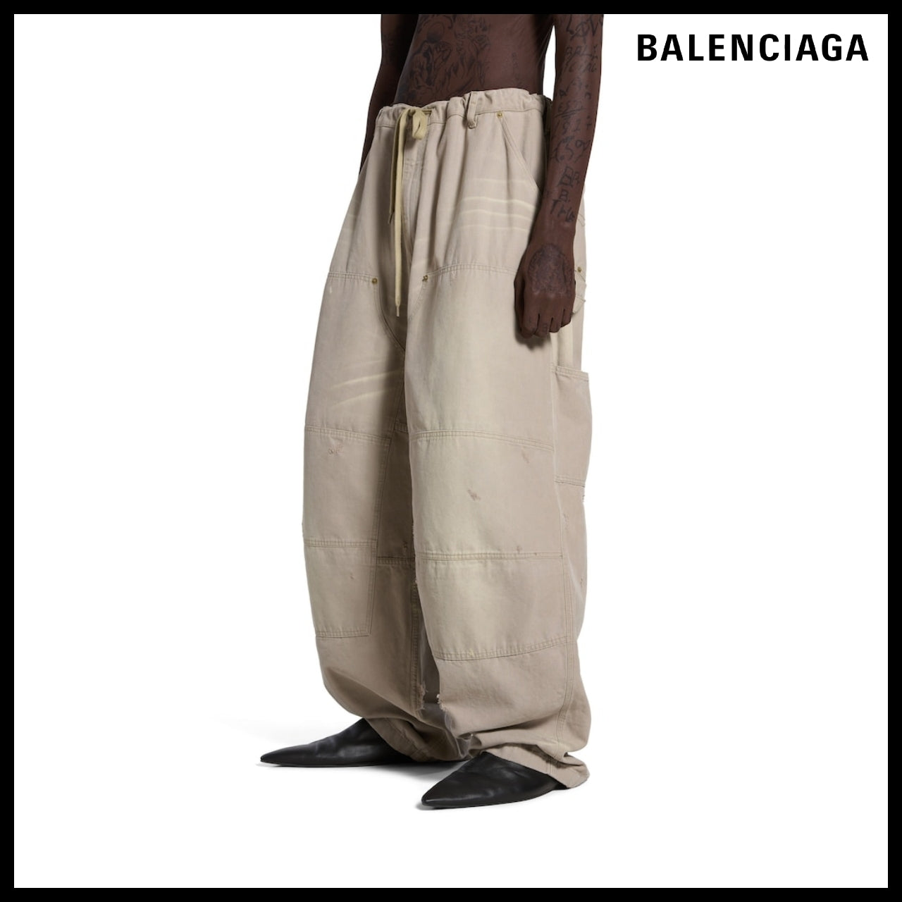【BALENCIAGA】Double Knee Pants Beige