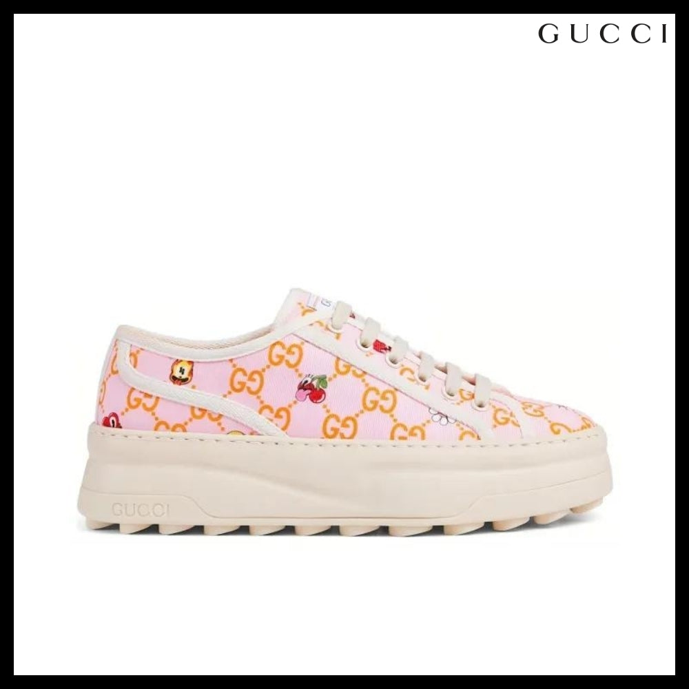 【GUCCI】x Hattie Stewart GG Fabric Women's Low-Top Sneakers Pink
