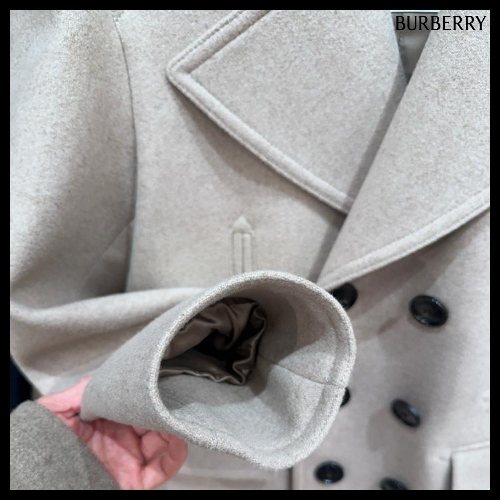 【Burberry】New ERROL Internal EKD Wool Nylon Short Peacoat