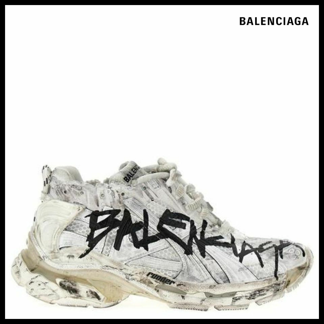 【BALENCIAGA】Runner Black Graffiti Sneakers
