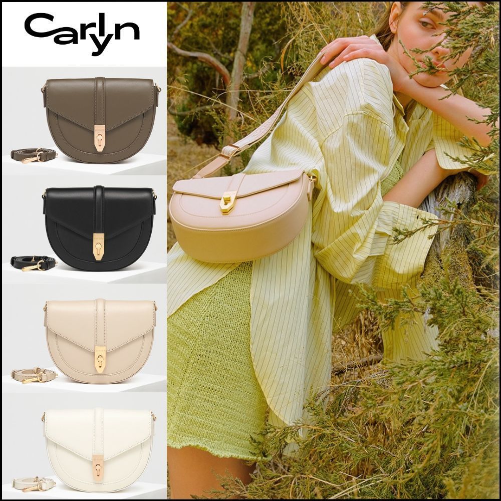 【carlyn】ムーンサドルロゴストラップクロスボディバッグ 4色