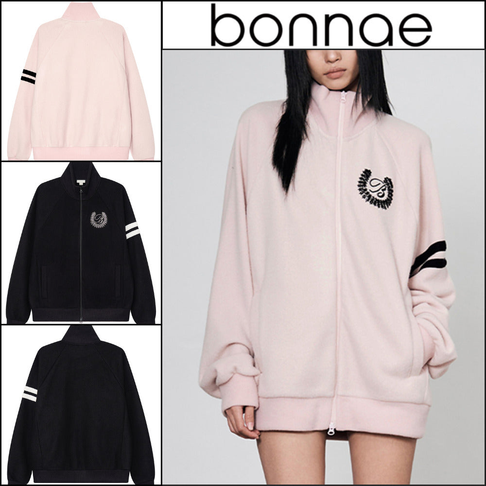 【Bonnae】Beaded Knit Zip-Up 2Colors