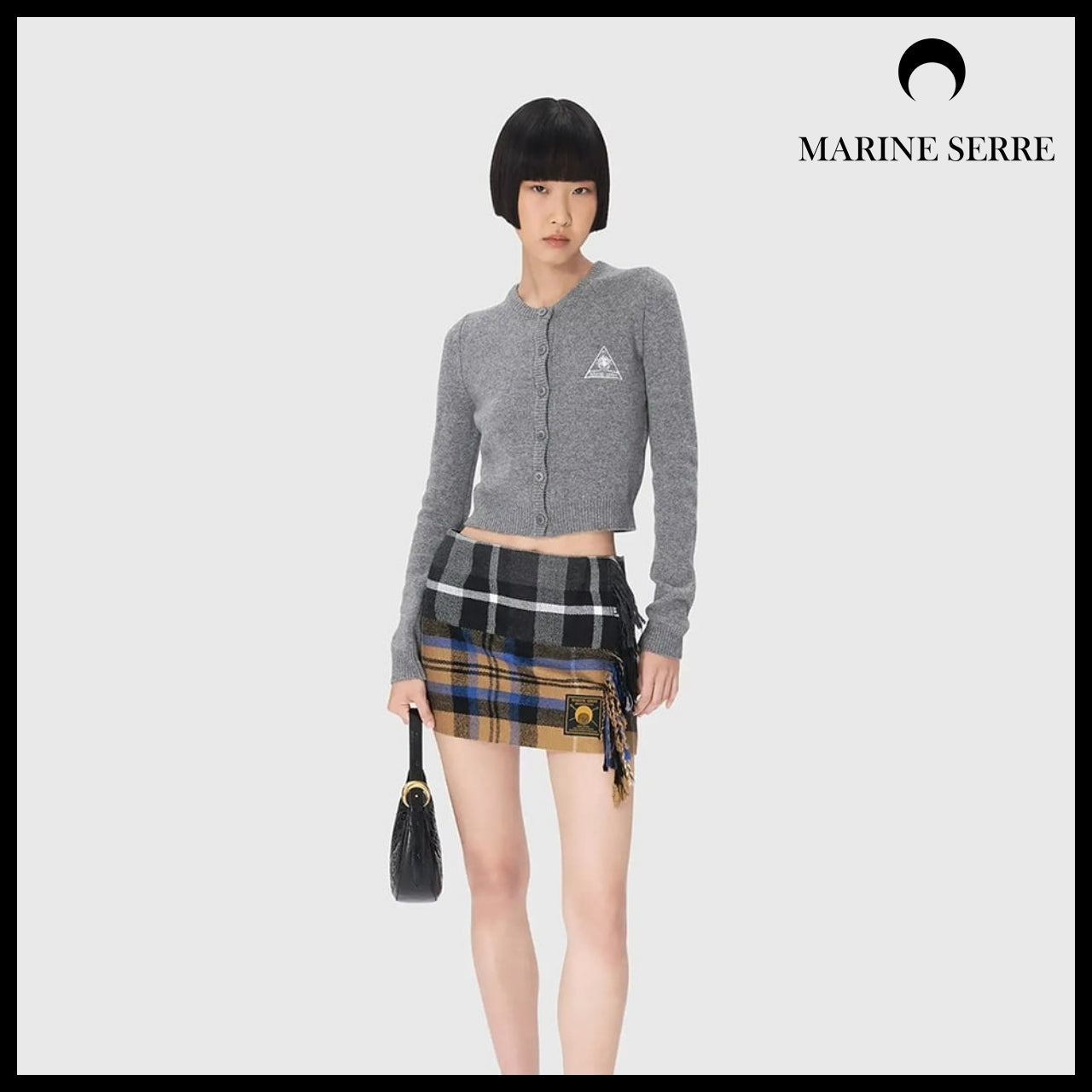 【MARINE SERRE】Clean Wool Knit Fitted Cardigan GR90