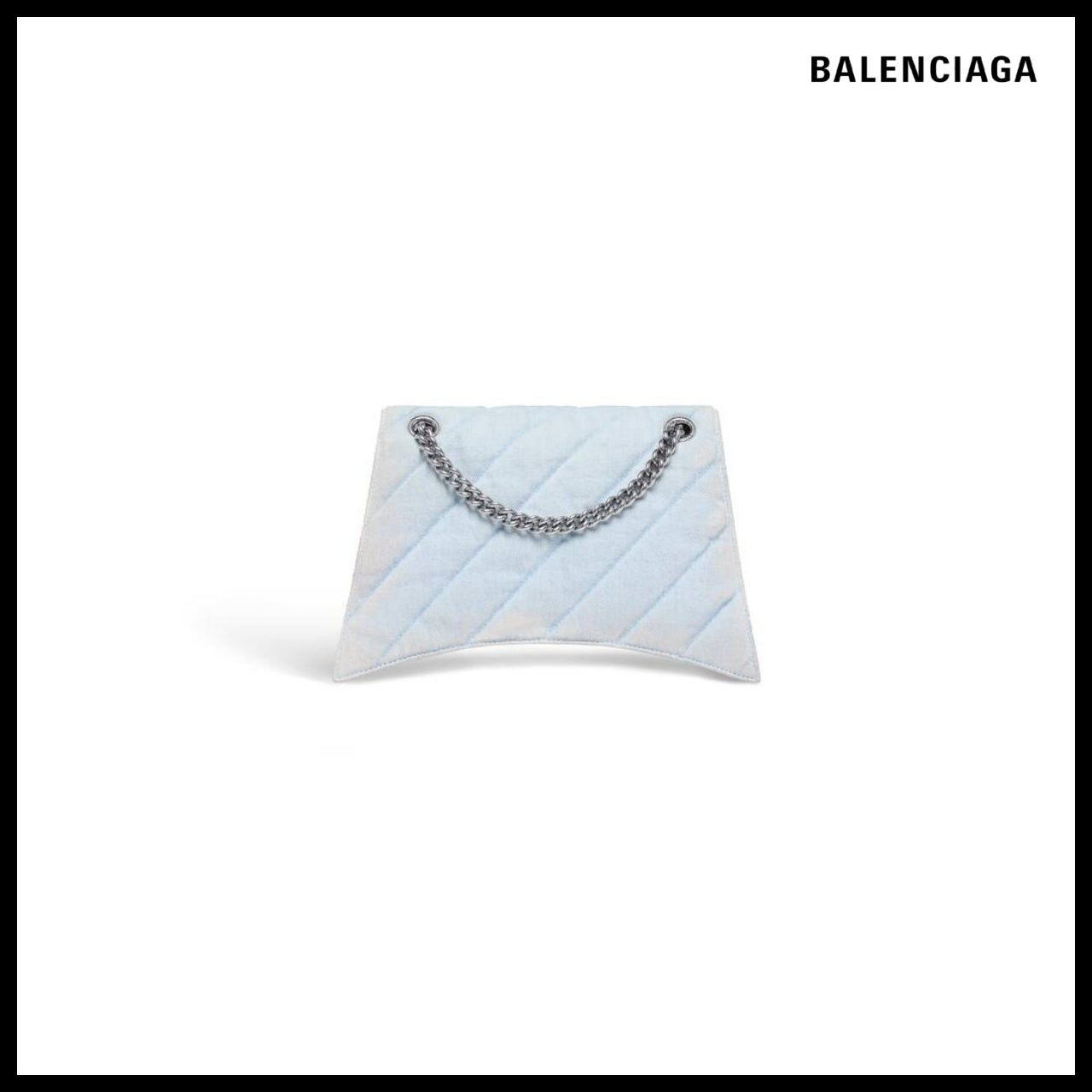 【BALENCIAGA】Crush Medium Chain Bag Quilted Denim
