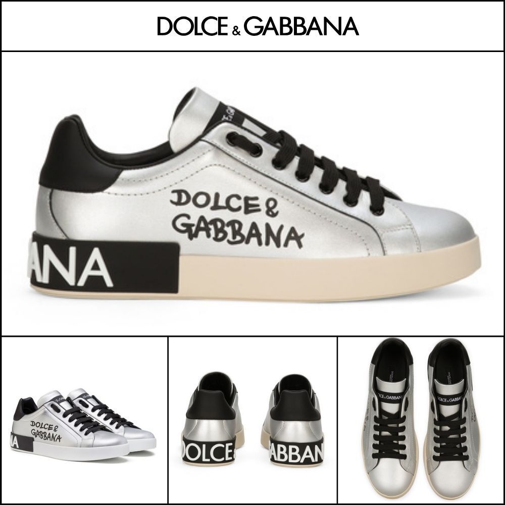 【Dolce & Gabbana】METALLIC CALFSKIN NAPPA PORTOFINO SNEAKER