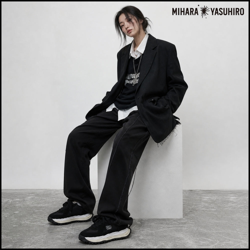 【MIHARA YASUHIRO】 OG Sole Mixed Material Low-top Sneakers