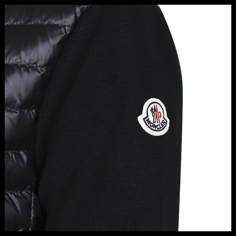 【MONCLER】 Women Tricot Knit Mix Down Jacket Black