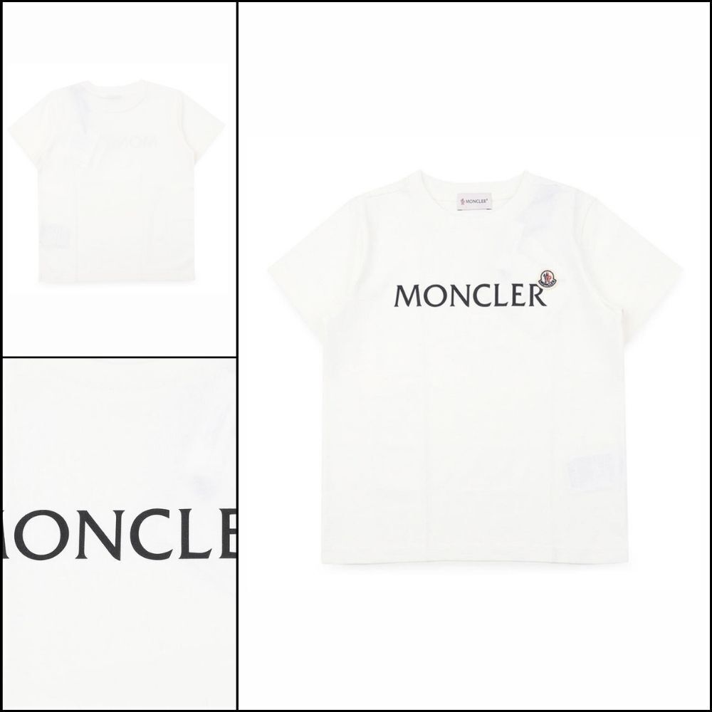 【MONCLER】Kids Lettering Print Patch T-Shirt White