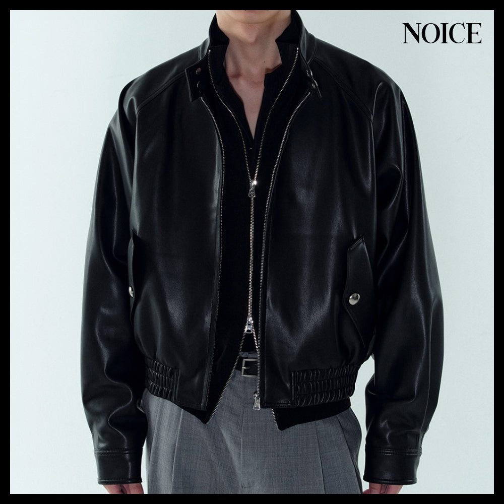 【NOICE】HARRIN ENGLISH FAUX LEATHER BLOUSON 2Colors