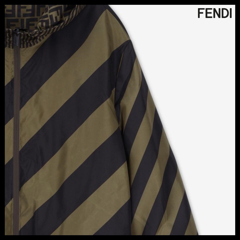 【FENDI】FF ナイロン ウィンドブレーカー ジャケット ブラウン