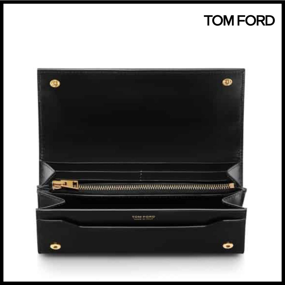 【TOM FORD】PALMELLATO-EFFECT LEATHER LONG WALLET