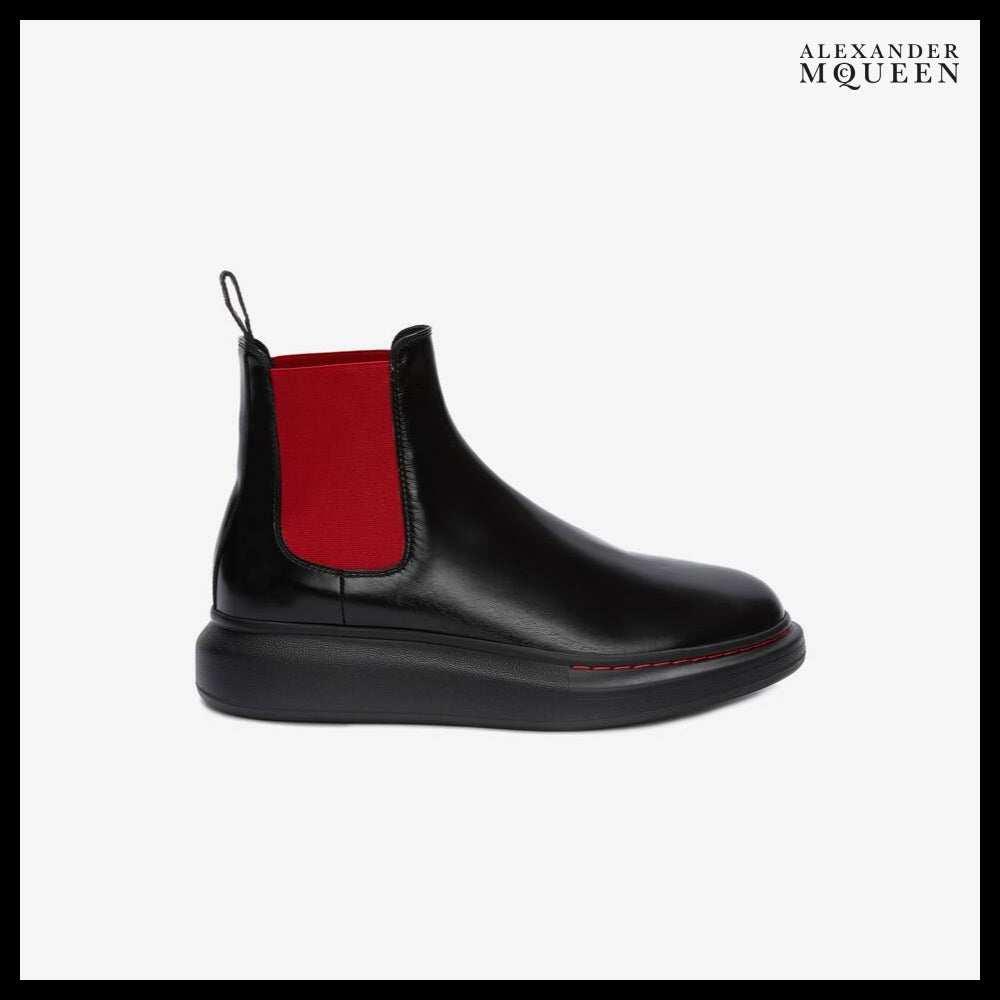【Alexander Mcqueen】Hybrid Chelsea Boots in Black/Red