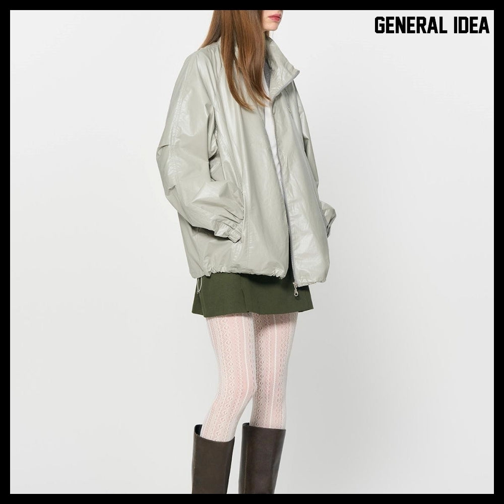 【GENERAL IDEA】グロッシーコーティングジャンパーミントグレー