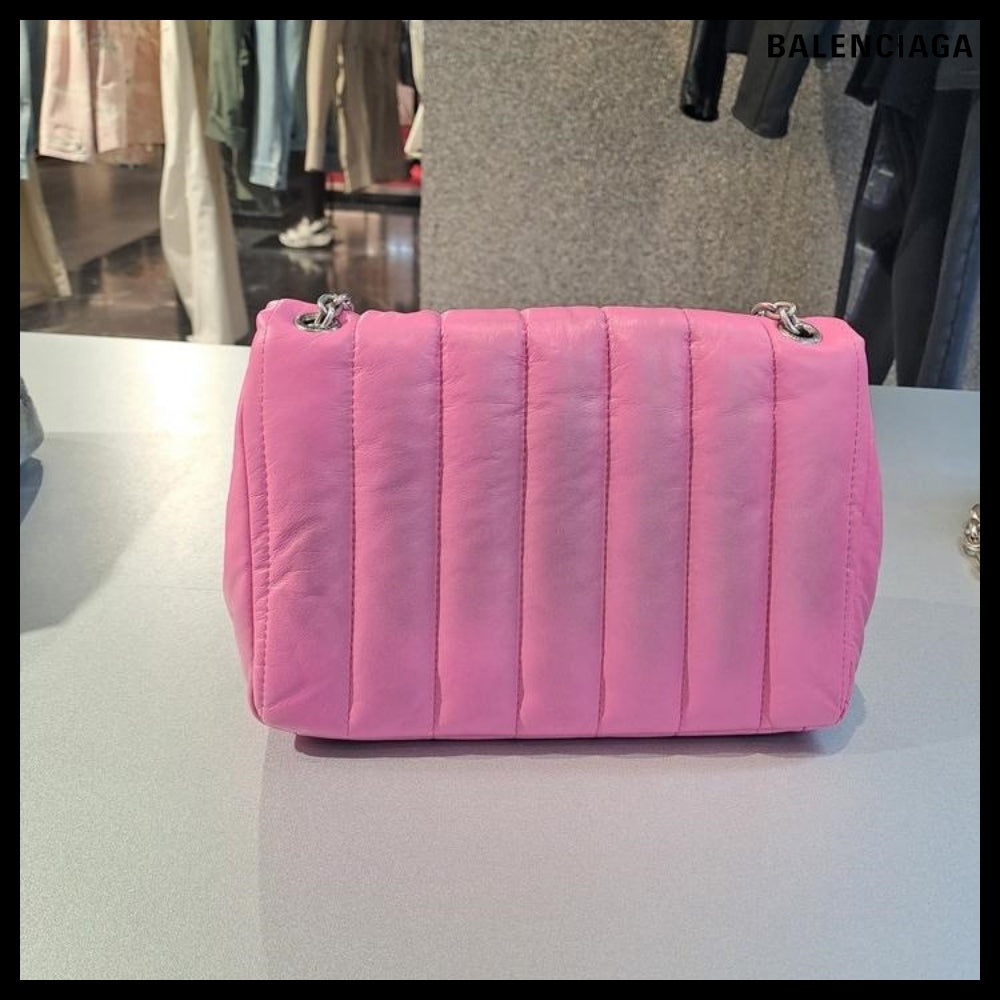 【BALENCIAGA】Monaco Mini Bag Pink Sprayed Quilted