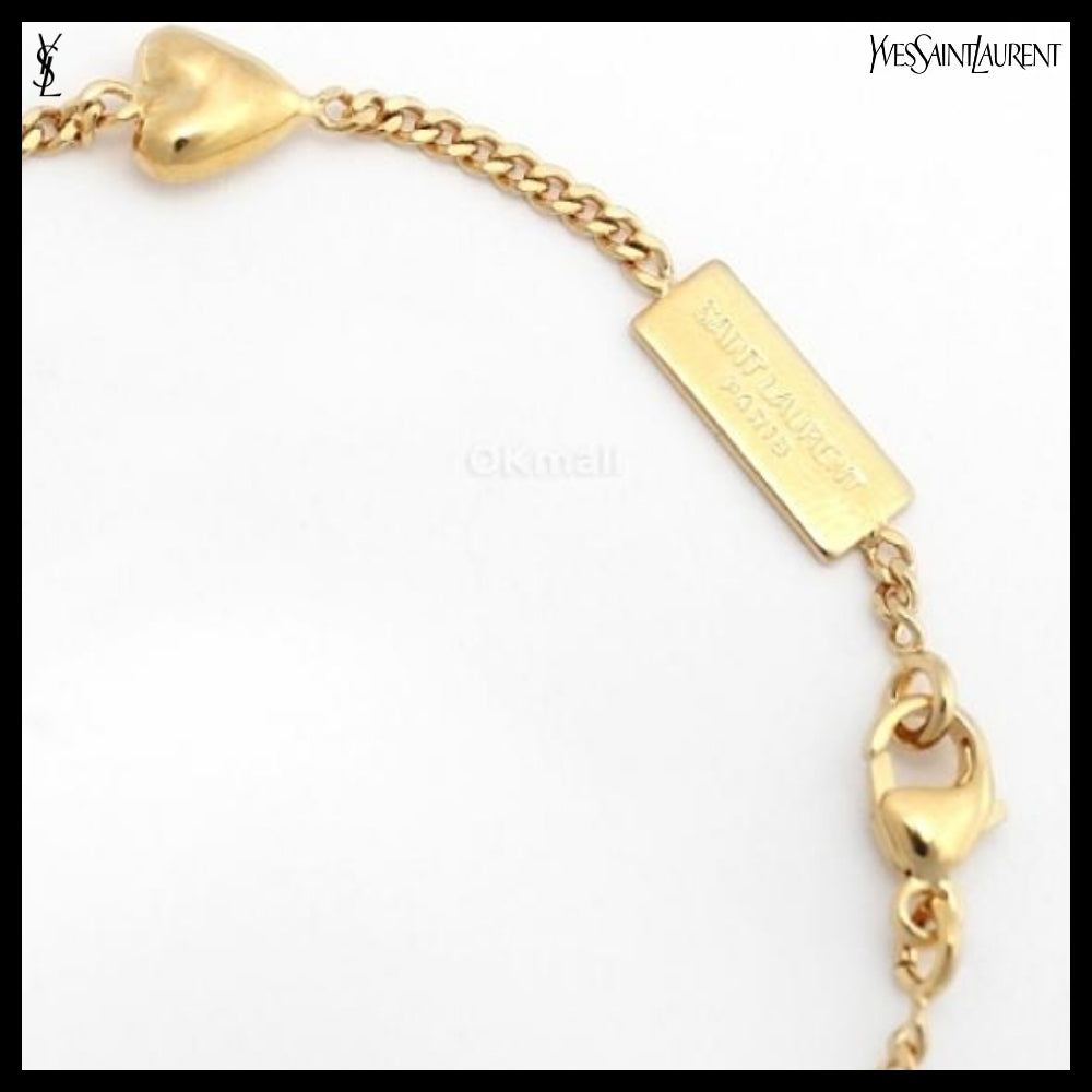 【SAINT LAURENT PARIS】YSL Heart Charm Bracelet
