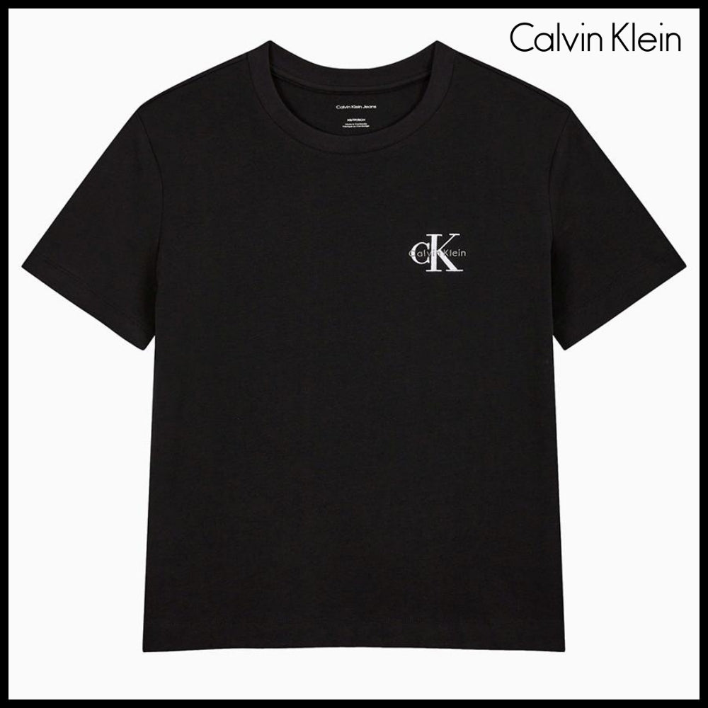 【Calvin Klein】Regular Fit Small Monogram Sleeve T-Shirt