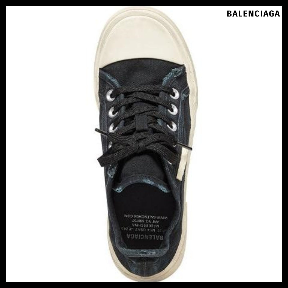 【BALENCIAGA】Paris Low Top Sneaker Black Destroyed White