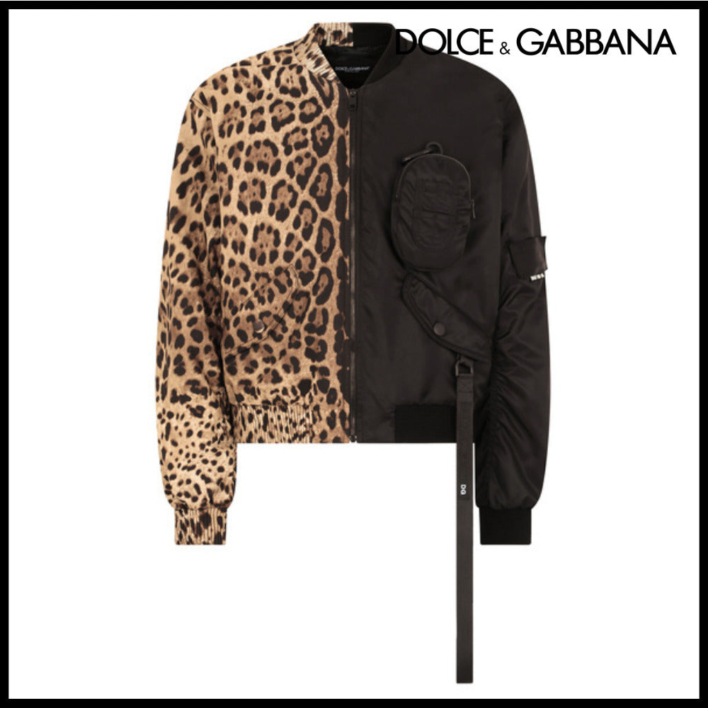 【Dolce & Gabbana】LEOPARD-PRINT COTTON AND NYLON JACKET