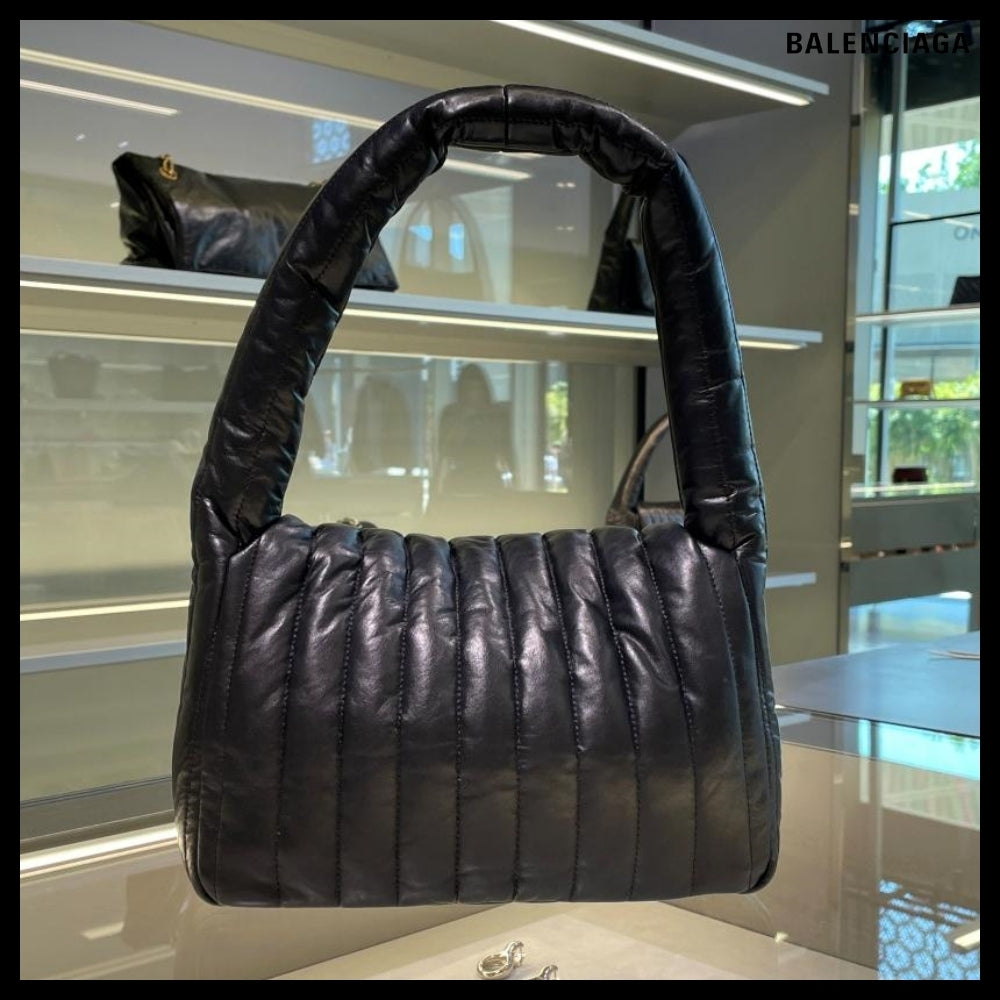 【BALENCIAGA】BB Logo Quilted Monaco S Slingback