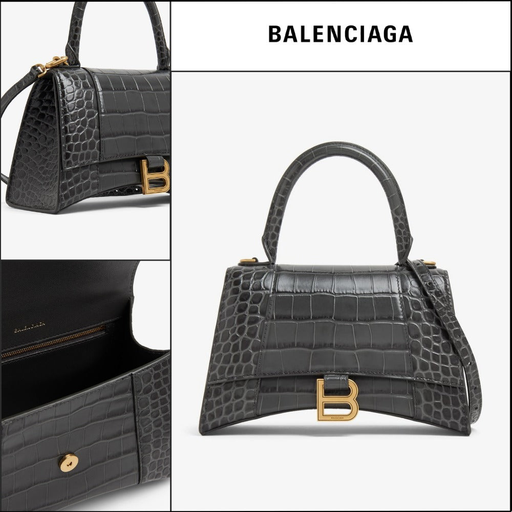 【正規品】BALENCIAGA Hourglass S Top Handle SAJ Dark Grey