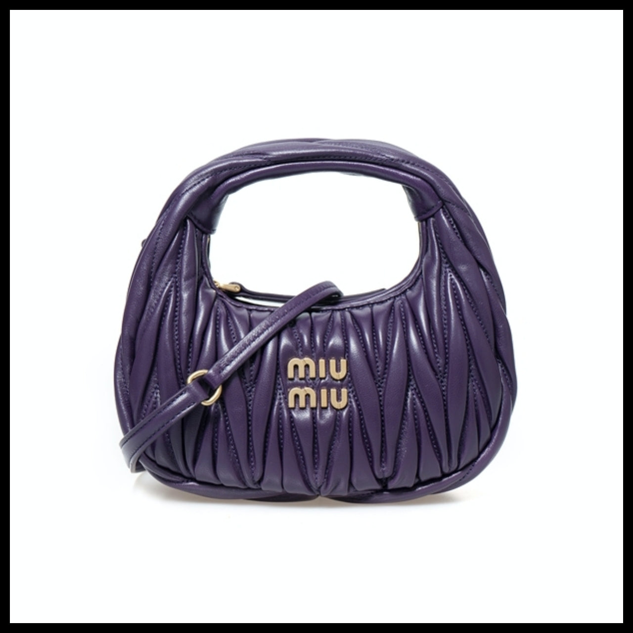 【Miu Miu】Wander Matelasse Nappa Leather Mini Hobo Bag