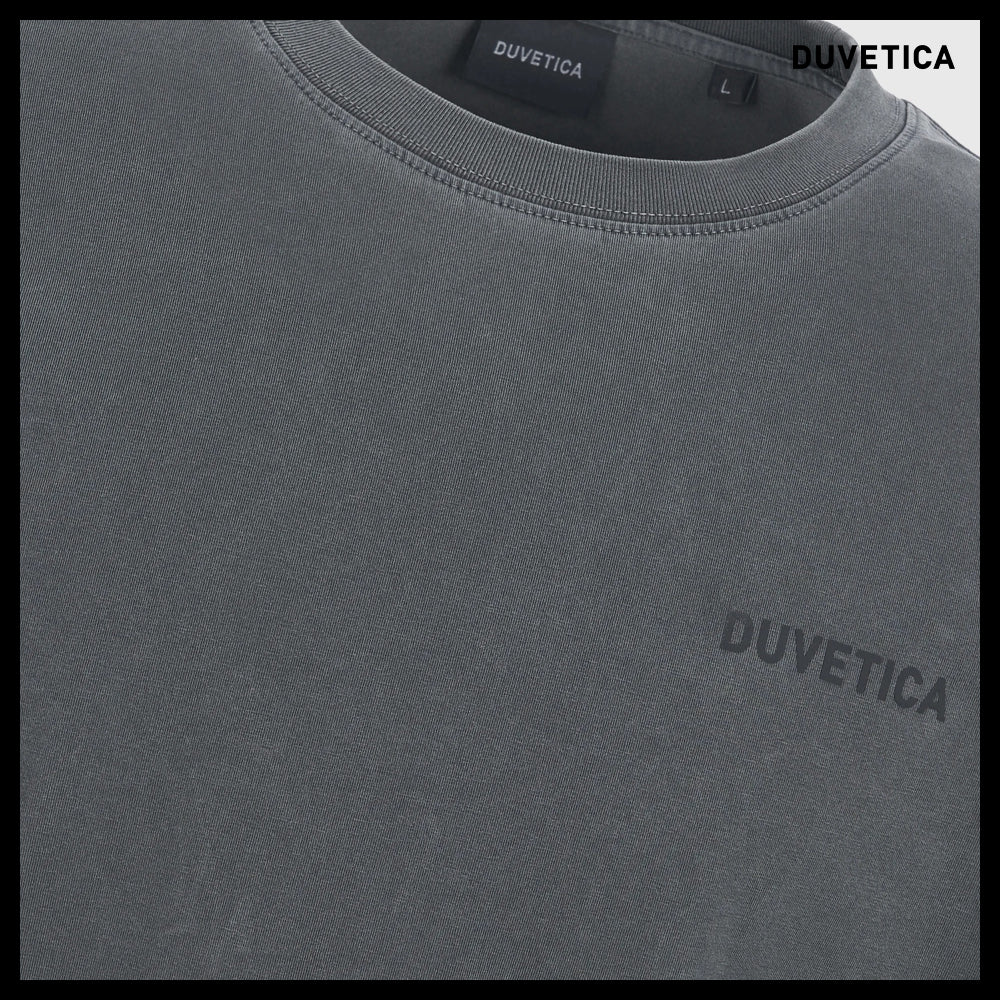 【DUVETICA】Cutro Dark Charcoal Gray Mens Short Sleeve T