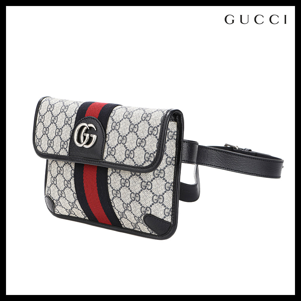 【GUCCI 】Ophidia GG Supreme Canvas Leather Belt Bag BEIGE