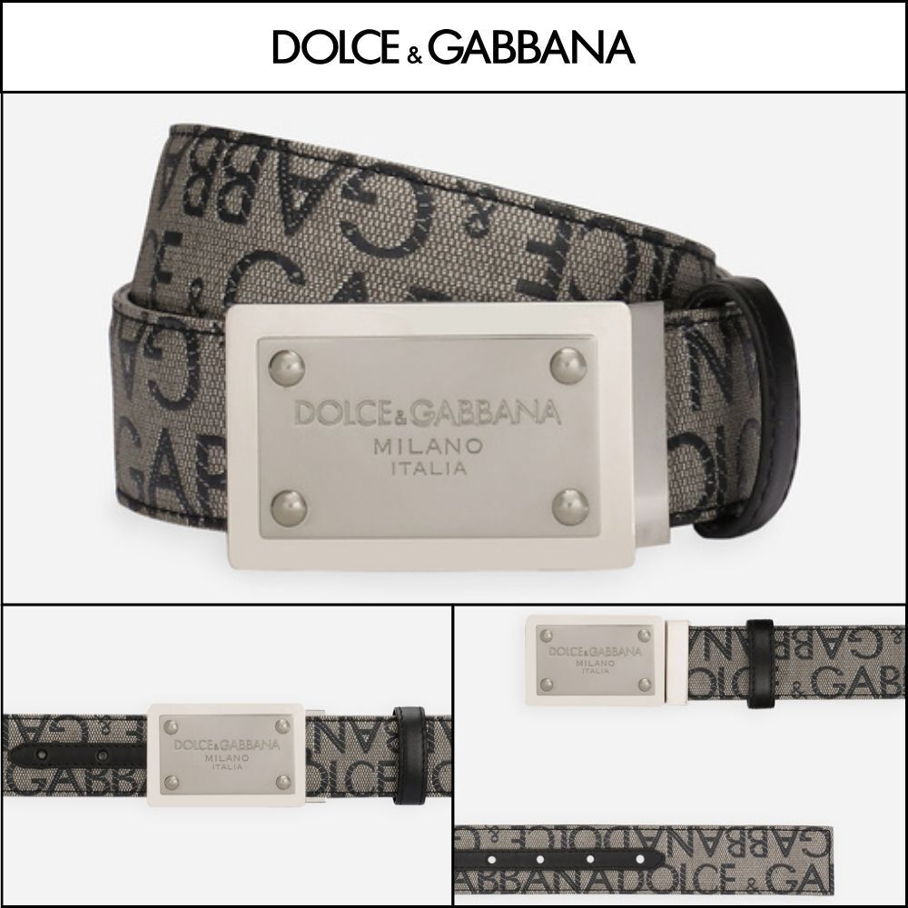 【Dolce & Gabbana】COATED JACQUARD BELT WITH LOGO TAG