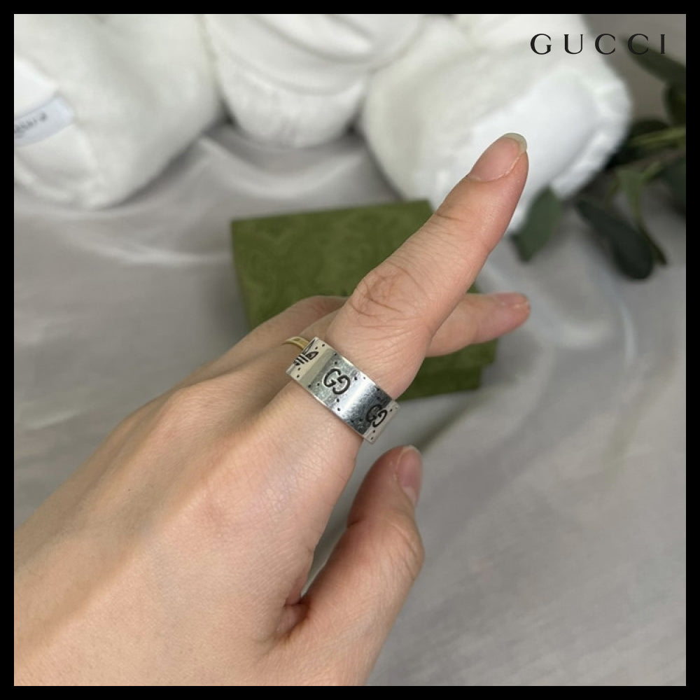 【GUCCI】GUCCI X Adidas Trefoil GG Engraving Sterling Wide